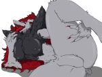  4:3 anthro big_breasts breasts canid canine featureless_crotch female fur hi_res mammal multi_nipple nintendo nipples open_mouth pok&eacute;mon pok&eacute;mon_(species) racebalto simple_background solo spread_legs spreading tongue tongue_out video_games white_background zoroark 
