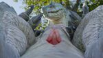 16:9 3d_(artwork) absurd_res animal_genitalia barlu blender_(software) blurred_background butt capcom claws digital_media_(artwork) dragon fanged_wyvern feral finger_claws genital_slit genitals hi_res looking_at_viewer looking_down looking_pleasured male monster_hunter penis penis_tip presenting presenting_penis pupils scales scalie slit slit_pupils solo spread_legs spreading thick_thighs tobi-kadachi tongue tongue_out video_games widescreen 