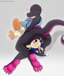  &lt;3 2020 3_toes 4_toes big_breasts big_butt breasts butt clothing domestic_cat duo eyewear feet felid feline felis female glasses hi_res jinu jinu_(character) male mammal meowth nintendo pok&eacute;mon pok&eacute;mon_(species) salazzle stella_(cornchip21) thick_thighs toes video_games 