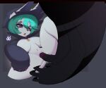  anthro areola big_breasts big_ears black_clothing breasts claws clothed clothing curvy_figure digital_media_(artwork) duo erection eyeshadow female front_view fur genitals goth green_hair hair hood inner_ear_fluff league_of_legends makeup male male/female mammal mynanachi navel open_mouth penis presenting purple_eyes riot_games shadow shadow_creature short_hair short_stack side_boob simple_background spirit tuft vex_(lol) video_games white_body white_fur yordle 