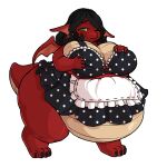  1:1 alpha_channel anthro clothing dragon female hair hi_res morningpanda obese overweight solo 