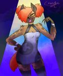  2021 absurd_res anthro clothed clothing crunchetime digital_media_(artwork) female fur hair hi_res hyaenid looking_at_viewer mammal portrait renee_(crunchetime) shaded signature simple_background smile solo spotted_hyena standing tongue tuft 