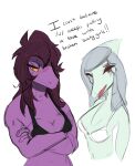  /v/ 4chan anthro big_breasts blush blush_lines bra breasts cleavage clothed clothing colored crossed_arms cute_fangs dark_hair deltarune dialogue dinosaur duo edit english_text eye_through_hair eyebrow_through_hair eyebrows eyelashes eyelashes_visible_through_hair fang_(gvh) fangs female goodbye_volcano_high hair hi_res larger_female long_hair looking_at_viewer medium_breasts muscular muscular_anthro muscular_female navel nervous nervous_smile pterodactylus pterosaur pupils reptile scalie simple_background size_difference sketch slit_pupils small_breasts snout susie_(deltarune) talking_to_viewer text translucent translucent_hair tsundere underwear unknown_artist video_games white_hair 