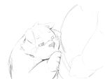  2021 4:3 anthro belly biped blush canid canine canis clothing domestic_dog duo hachirouta hi_res kemono male mammal monochrome overweight overweight_male simple_background sketch underwear white_background 