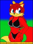  2013 accessory anthro archie_comics bikini black_nose blue_eyes cheek_tuft clothing dated eyelashes facial_tuft female fiona_fox fur glistening glistening_eyes hair hair_accessory hair_bow hair_ribbon long_hair looking_aside megamink1997 red_body red_fur red_hair ribbons sega solo sonic_the_hedgehog_(archie) sonic_the_hedgehog_(comics) sonic_the_hedgehog_(series) swimwear tuft 