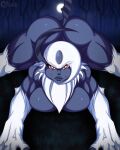  4:5 absol absurd_res all_fours anthro ass_up big_breasts big_butt breasts butt dark_body dark_skin female fur hi_res lips muscular muscular_arms muscular_female muscular_thighs nintendo pok&eacute;mon pok&eacute;mon_(species) red_eyes solo tenjosan thick_lips thick_thighs video_games white_body white_fur 