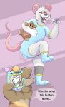  ... 5_fingers anthro blush bottlebear clothed clothing dialogue diaper digital_drawing_(artwork) digital_media_(artwork) duo english_text eyes_closed feces filth filthy fingers footwear fur hi_res male mammal messing_diaper messy_diaper mouse murid murine onesie pink_nose plushie pooping rodent scat simple_background socks soiled_diaper soiling soiling_diaper solo_focus speech_bubble sucking tamagotchi tamagotchi_(toy) teddy_bear text thumb_suck tongue tongue_out white_body white_fur 
