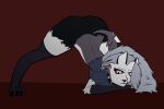  3:2 animated anthro ass_up big_butt butt canid canid_demon canine canis claws clothing dark_body dark_fur demon female fur goth grey_body grey_fur hair hellhound helluva_boss jack-o&#039;_pose legwear long_hair looking_at_viewer loona_(vivzmind) mammal pose red_sclera shaking_butt short_playtime solo stockings tailwag thick_thighs thigh_highs torn_clothing white_body white_fur wide_hips wolf zync 