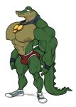  alligator alligatorid analon_(artist) animalympics bolt_jenkins crocodilian hero male muscular reptile scalie solo 