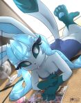  anthro arcanine blue_body breasts butt eeveelution female gardevoir gengar glaceon lopunny lucario lying nintendo on_front pok&eacute;mon pok&eacute;mon_(species) rilex_lenov shiny_pok&eacute;mon solo towel towel_only video_games 