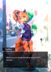  absurd_res angrycaboose angrycabooseart anthro cabby_(angrycaboose) canid canine clothing digital_media_(artwork) english_text female first_person_view fox hi_res looking_at_viewer mammal shaded solo text video_games visual_novel 