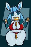  absurd_res anthro beer_bottle between_breasts between_thighs beverage_can bikini breasts clothing digital_media_(artwork) eeveelution female glaceon hi_res holding_in_mouth holding_object nintendo pok&eacute;mon pok&eacute;mon_(species) shaded solo someth1ngoranother swimwear thick_thighs video_games 