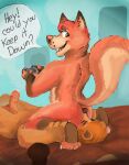  2018 anal anthro beauregard_arboretto blush bodily_fluids bottlebear bottlebear_(character) brown_body brown_fur canid canine canis controller digital_drawing_(artwork) digital_media_(artwork) domestic_dog duo erection eyes_closed facesitting fur game_controller gaming genital_fluids genitals hi_res hybrid male male/male mammal mephitid multicolored_body multicolored_fur nonbinary_(lore) nude open_mouth oral penis precum red_body red_fur rimming sex simple_background skunk smile ursid 