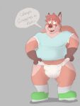  ... 2018 anthro beauregard_arboretto biped blush bottlebear canid canine canis clothed clothing dialogue diaper digital_drawing_(artwork) digital_media_(artwork) domestic_dog english_text fur grey_background hair hi_res hybrid male mammal markings mephitid multicolored_body multicolored_fur nonbinary_(lore) open_mouth orange_body orange_fur orange_hair overweight simple_background skunk solo speech_bubble teeth text 