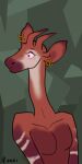  1:2 2021 2d_animation animated anthro bouncing_breasts breasts brown_body ear_piercing female giraffid horn long_neck mammal monica_(maneframe) nervous okapi ossicone piercing sfw_nudity short_playtime signature solo stickman stickman_(artist) stripes turning_around 