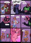  anthro big_breasts breasts comic duo english_text female gender_transformation hi_res lutrine male mammal masturbation mtf_transformation mustelid nipples no_homo penile penile_masturbation rusheloc speech_bubble text transformation ursid 