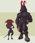  2021 2_toes 5_fingers abs absurd_res angry anthro athletic athletic_anthro athletic_male ball_size_difference ball_tuft balls belly biceps big_abs big_balls big_biceps big_deltoids big_eyes big_head big_muscles big_pecs big_penis big_quads black_arms black_balls black_beard black_belly black_chest black_claws black_ears black_feet black_hands black_head black_hooves black_horn black_legs black_penis black_tail blue_nose bovid bristol brown_eye_patch brown_eyewear caprine chin_tuft claws closed_frown colored crossed_arms dark_body dark_fur deltoids digital_drawing_(artwork) digital_media_(artwork) duo ear_tuft ears_down eye_patch eyewear facial_hair facial_markings facial_tuft feet fingers fist foreskin front_view full-length_portrait fur genitals goat goatee gradient_horn gradient_penis green_background green_beard green_tail hair half-closed_eyes half-erect head_markings head_tuft hi_res hooves horn huge_balls huge_penis humanoid_genitalia humanoid_hands humanoid_penis larger_anthro larger_male leg_tuft leg_wrap light looking_up male male/male mammal manly markings mostly_nude_anthro mostly_nude_male multicolored_body multicolored_ears multicolored_fur multicolored_horn multicolored_penis muscular muscular_anthro muscular_male narrowed_eyes no_pupils nude_anthro nude_male nyum_(plaguerattus) obliques partially_retracted_foreskin pecs penis penis_size_difference pink_inner_ear pink_penis pivoted_ears pluto_(plaguerattus) portrait quads red_body red_ears red_eyes red_fur red_hair red_horn red_markings serratus shaded simple_background size_difference smaller_anthro smaller_male standing three-quarter_portrait toes toony tuft two_tone_body two_tone_ears two_tone_fur two_tone_head two_tone_horn two_tone_penis two_tone_tail uncut unimpressed vein veiny_penis wrappings yellow_eyes 