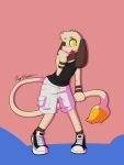  abstract_background absurd_res anthro clothing hi_res holding_tail male nintendo one_eye_closed pok&eacute;mon pok&eacute;mon_(species) rotten_owl smeargle solo tongue tongue_out video_games 