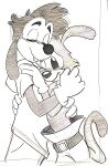  animaniacs anthro blush canid canine canis clothed clothing disney domestic_dog duo eyes_closed fantasypuppy gloves goof_troop handwear hi_res holding_person hug inkblot love male male/male mammal max_goof one_eye_closed sketch warner_brothers yakko_warner 