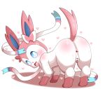  &lt;3 0227 :3 absurd_res anus butt censored eeveelution female feral genitals hi_res looking_back nintendo pok&eacute;mon pok&eacute;mon_(species) presenting pussy simple_background smile solo sylveon video_games white_background 