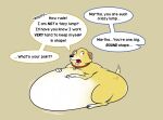  blubberwhale_(artist) canid canine canis collar colored dialogue domestic_dog english_text female feral fur looking_back mammal martha_lorraine martha_speaks obese obese_female obese_feral overweight overweight_female overweight_feral raised_tail red_collar simple_background solo text white_body white_fur yellow_body yellow_fur 
