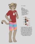  4:5 4_toes anthro barefoot camp_pines claws clothing cougar digitigrade english_text feet felid feline hi_res jewelry male mammal model_sheet seff solo text toes tyler_cunningham 