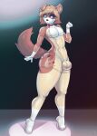  &lt;3 anthro big_butt blonde_hair brown_body brown_fur butt canid canine canis collar domestic_dog frecklethefox fur girly green_eyes hair hi_res living_sex_toy male mammal nude null_bulge small_waist solo tan_body tan_fur white_body white_fur wide_hips 