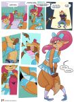  anthro bound canid canine cheerleader cleave_gag clothed clothing comic crossdressing crossgender english_text female feminization fox gag gagged girly group hi_res makeover makeup male mammal mtf_crossgender rope rusheloc speech_bubble text url 