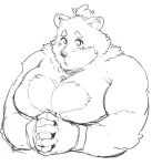  anthro blush exe_exem hair heart_marking jambavan lifewonders male mammal muscular muscular_anthro muscular_male pecs ponytail sketch solo tokyo_afterschool_summoners ursid video_games 