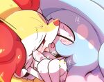  blush bodily_fluids braixen breath duo female female/female feral french_kissing genital_fluids hatterene holding_partner kissing nettsuu nintendo pok&eacute;mon pok&eacute;mon_(species) pussy_juice saliva saliva_string sweat tongue video_games 