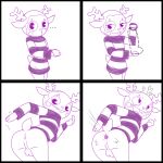  1:1 anal anal_penetration anthro anus butt cervid clothed clothing comic girly happy_tree_friends hi_res lechugansfw makeup male mammal mime_(htf) mimic partially_clothed penetration sketch solo 