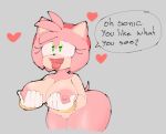  &lt;3 &lt;3_eyes amy_rose anthro big_breasts breasts clothing english_text eulipotyphlan female genitals gloves gloves_only grey_background handwear handwear_only hedgehog hi_res huge_breasts mammal mostly_nude moxydamon presenting presenting_breasts pussy sega simple_background sketch solo sonic_the_hedgehog_(series) text tongue tongue_out 