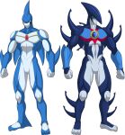  5_fingers 5_toes absurd_res alien alpha_channel duel_monster duo elemental_hero_aqua_neos elemental_hero_marine_neos feet fingers fusion hi_res humanoid humanoid_feet male marine muscular sparksstars toes yu-gi-oh!_gx 