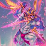  1:1 2019 abs absurd_res alternate_version_at_source anthro anthrofied areola arm_tuft armpit_hair biped body_hair bulge canid canine clothed clothing crotch_tuft crowned_sword_zacian elbow_tufts front_view hi_res legendary_pok&eacute;mon looking_at_viewer male mammal mane melee_weapon muscular muscular_anthro muscular_male nintendo nipples object_in_mouth pecs pok&eacute;mon pok&eacute;mon_(species) pok&eacute;morph pose pubes revelion solo standing sword sword_in_mouth topless tuft video_games weapon zacian 