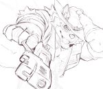  anthro barrel_(live-a-hero) canid canine canis clothing cowboy cowboy_hat gun hat hat_over_one_eye headgear headwear heylaw21 hi_res lifewonders live-a-hero male mammal muscular muscular_anthro muscular_male pecs ranged_weapon sketch solo superhero video_games weapon wolf 