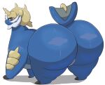  big_butt blue_body bubble_butt butt feral hi_res huge_butt male megacoolbear_(artist) nintendo overweight overweight_feral overweight_male pok&eacute;mon pok&eacute;mon_(species) samurott simple_background solo video_games white_background 