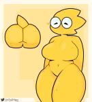  alphys anthro big_breasts big_butt breasts butt butt_shot curvaceous curvy_figure english_text eyes_closed eyewear featureless_breasts fecharis female freckles front_view glasses hi_res huge_breasts huge_thighs lizard mouthless navel nude portrait rear_view reptile scales scalie signature simple_background solo text thick_tail thick_thighs three-quarter_portrait undertale untalmag video_games voluptuous wide_hips yellow_body yellow_scales 