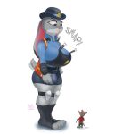  anthro big_breasts big_butt breasts butt clothed clothing digital_drawing_(artwork) digital_media_(artwork) disney esahma female fur hair hi_res judy_hopps lagomorph leporid mammal purple_eyes rabbit simple_background solo thick_thighs wide_hips zootopia 