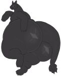  anthro big_butt black_body butt dragon dreamworks hand_on_butt hi_res how_to_train_your_dragon huge_butt hyper hyper_butt looking_at_viewer male megacoolbear_(artist) night_fury nude overweight overweight_male scalie simple_background solo thick_thighs western_dragon white_background 