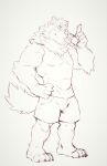  absurd_res anthro barrel_(live-a-hero) biceps canid canine canis clawed_feet clothing heylaw21 hi_res lifewonders live-a-hero male mammal muscular muscular_anthro muscular_male pecs shirt sketch solo tank_top topwear video_games wolf 