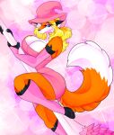  absurd_res anthro breasts canid canine cassielink clothing digital_drawing_(artwork) digital_media_(artwork) dress female fluffy fluffy_tail fox halloween hi_res holidays magic_user mammal pink_clothing riding_broom sketch solo witch 