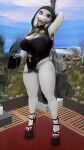  3d_(artwork) 9:16 anthro armpit_hair bbdworks body_hair bovid caprine colored_nails digital_media_(artwork) female goat heterochromia hi_res high_heels humanoid mammal nails pubes solo source_filmmaker tongue tongue_out toriel undertale video_games warfaremachine 