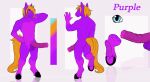  anthro balls butt equid equine erection genitals gesture hair hi_res hooves horse looking_at_viewer male mammal model_sheet nude nuggetuwu penis simple_background smile solo standing tagme that_purple_horse waving 