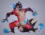  ball_fondling balls bodily_fluids dagger_(vaporyeen) digitigrade disembodied_hand fangs feet floating floating_hands fondling fur genital_fluids genitals ghost_hands glans hand_on_paw hand_on_penis hand_on_stomach hindpaw humanoid_genitalia humanoid_penis hyaenid ksejl male mammal pawpads paws penis precum precum_string red_body red_eyes red_fur simple_background solo spots spotted_body spotted_fur spotted_hyena 