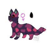 1:1 alpha_channel anklet canid canine erebus_(kakesuwolf) female feral fur jewelry kakesuwolf mammal pink_body pink_fur red_eyes solo tagme 
