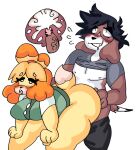  animal_crossing anthro anthro_on_anthro anthro_penetrated anthro_penetrating anthro_penetrating_anthro bent_over blush bodily_fluids bottomless breasts canid canine canis clothed clothing cum cum_inside domestic_dog dork_boi female female_penetrated genital_fluids genitals hi_res isabelle_(animal_crossing) male male/female male_penetrating male_penetrating_female mammal nintendo penetration penis sex video_games 