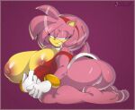  amy_rose anthro areola big_breasts breasts butt clothed clothing eulipotyphlan female hair hedgehog huge_breasts mammal negullust nipples pink_hair sega solo sonic_the_hedgehog_(series) thong underwear 