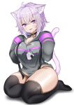  ahoge animal_humanoid baggy_clothing baggy_topwear big_breasts biped black_clothing black_hoodie black_legwear black_stockings black_topwear blep blush breasts cat_humanoid cleavage clothed clothing collar curvaceous curvy_figure cute_fangs digital_media_(artwork) eyelashes felid felid_humanoid feline feline_humanoid female front_view fully_clothed fur furry_tail glistening glistening_body glistening_eyes glistening_hair glistening_skin hair hi_res hololive hoodie humanoid inner_ear_fluff kneeling legwear light_body light_skin looking_at_viewer mammal mammal_humanoid monotone_body monotone_ears monotone_fur monotone_hair monotone_tail okayu_nekomata purple_body purple_eyes purple_fur purple_hair purple_tail seiza simple_background sitting skindentation smile solo stockings takashi_(nekoro) thick_thighs thigh_highs tongue tongue_out topwear tuft voluptuous white_background white_inner_ear white_inner_ear_fluff wide_hips 