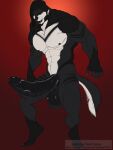  3:4 animal_humanoid anthro balls big_bad_wolf_(fenrir_osbone) big_balls big_penis black_balls black_nipples black_penis canid canine canis claws dark_body dark_fur digital_media_(artwork) erection fenrir_osbone fenrir_osbone_(character) fur genitals glistening glistening_genitalia glistening_penis hair hi_res humanoid humanoid_face humanoid_genitalia humanoid_penis hybrid male mammal mammal_humanoid muscular muscular_anthro muscular_male nipples nude penis piercing simple_background smile solo text tongue url were werecanid werecanine werewolf wolf 