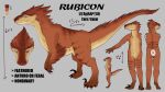  16:9 ambiguous_gender anthro claws digital_media_(artwork) dinosaur dromaeosaurid feathered_dinosaur feathers feral hi_res model_sheet naughtybirdart nonbinary_(lore) nude reptile rubicon_(character) scalie simple_background solo theropod widescreen 